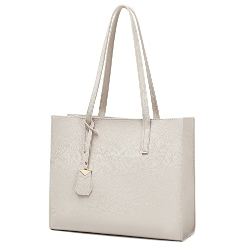 MORGLOVE Handtasche Damen Groß Shopper Tasche Mode Schule Arbeit Freizeit Henkeltasche mit Reißverschluss (A-Beige)