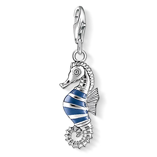 THOMAS SABO Damen Charm-Anhänger Seepferdchen 925 Sterlingsilber, Kaltemail 1045-007-1