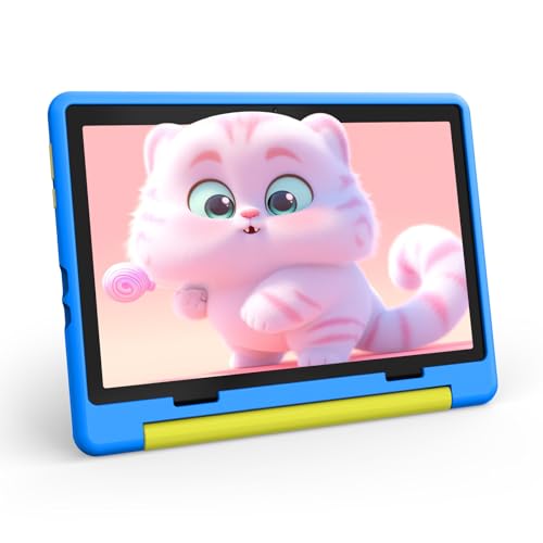 Whitedeer Kinder Tablet 10 Zoll, Android 14 Kids Tablets with Octa Core Prozessor, 8GB RAM 64GB ROM 1TB SD-Erweiterung, 5000 mAh Batterien, Wi-Fi, Bluetooth, Tablets Kinder mit Dual-Kamera (Blau)