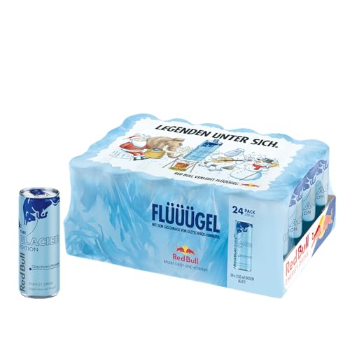 LIMITIERT: Red Bull Energy Drink Glacier Edition - 24er Palette Dosen - Getränke mit Gletschereis-Himbeere-Geschmack, EINWEG (24 x 250 ml)