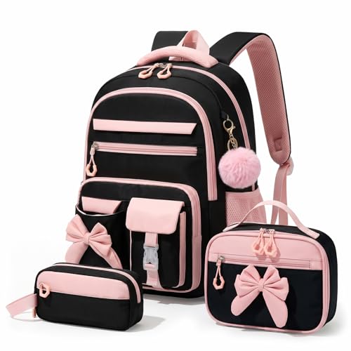 Amythe Schulrucksack Mädchen 3 Teilig 3. - 7. Klasse für Schule Reisen, 24L