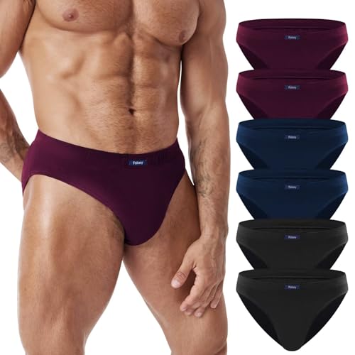 FALARY Herren Slip Baumwolle Unterhosen Männer 6er Pack Mehrfarbig