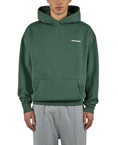 Pegador Bovec Oversized Hoodie Herren Kapuzenpullover Washed Solid Green M
