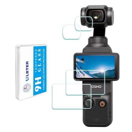 ULBTER Displayschutz Schutzfolie für DJI Osmo Pocket 4/ Pocket 3 LCD + Objektiv [2+2 Stück] 0,3 mm 9H Härte Gehärtetes Glas Kratzfest Anti-Wasser Anti-Staub