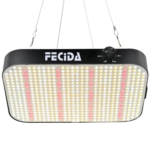 FECiDA 65 Watt LED Pflanzenlampe Dimmbar, 6000 Lumen LED Grow Lampe Vollspektrum mit Daisy Chain Funktion, 576 PSC LEDs Grow Light Perfekt für 60x60CM Growzelt Pflanzenwachstum