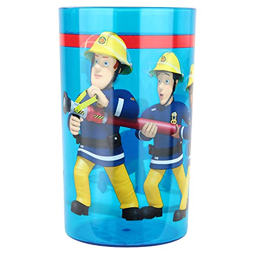 P:os 27117 - Trinkglas im angesagtem Feuerwehrmann Sam Design, Trinkbecher für Jungen und Mädchen aus Kunststoff, Fassungsvermögen ca. 200 ml