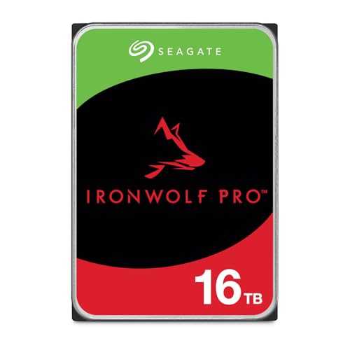 Seagate IronWolf Pro 16TB, NAS interne Festplatte HDD, 3.5 Zoll, 7200 U/Min, CMR, 256 MB Cache, SATA 6 GB/S, inkl. Data Rescue Service (ST16000NTZ01)