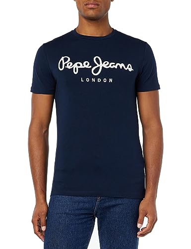 Pepe Jeans Herren Original Stretch N T Shirt, 595marineblau, L EU
