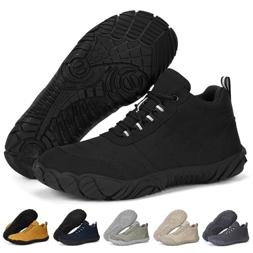 RUYI Barfußschuhe Herren Barfuss Schuhe Damen mit Breite Zehenbox und Zero-Drop Solhe Leicht Weich Fitnessschuhe Atmungsaktiv rutschfest Trekking-Wanderschuhe Walkingschuhe