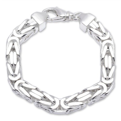 JEWLIX Massives Königsarmband aus 925 Silber 10mm für Herren (Länge: 21cm)