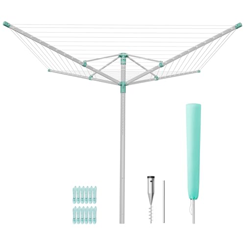SONGMICS Wäschespinne, höhenverstellbar, Aluminiumlegierung, 60 m