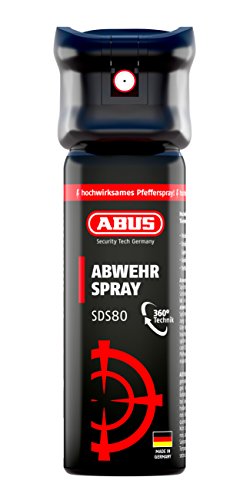 ABUS Pfefferspray SDS80 zur Tierabwehr - bis zu 5 m zielgenaues Abwehrspray mit Jet-Sprühstrahl zur Selbstverteidigung bei Tierangriffen - funktioniert auch kopfüber