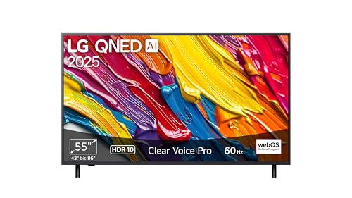 LG 55QNED82A6B TV 55 Zoll (139 cm) 4K QNED AI TV (α7 Gen8 4K AI Prozessor, webOS 25, 60Hz) [Modelljahr 2025]