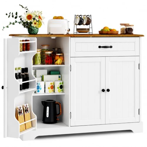 Xbro Küchenschrank mit 1 Schublade, 3-stufigem Türregal und großem Stauraum, Buffetschrank mit Kippsicherung und abgerundeten Ecken, für Küche, Wohnzimmer oder Schlafzimmer, 84 cm hoch,Vintage