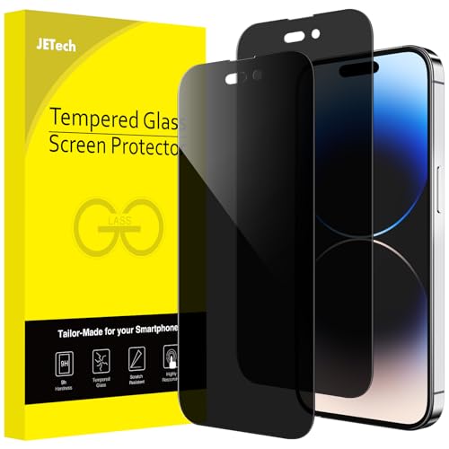 JETech Sichtschutz Full Screen für iPhone 14 Pro Max 6,7 Zoll, Anti-Spy Panzer Schutz Glas Folie Schutzfolie, Kante zu Kante Displayschutz Hat Keinen Einfluss auf die Hülle, 2 Stück