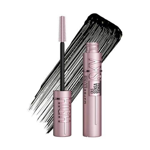 Maybelline New York Sky High Schwarze Wimperntusche für extrem lange Wimpern und Volumen, Lash Sensational Sky High Mascara, Farbe: Very Black, 7,2 ml