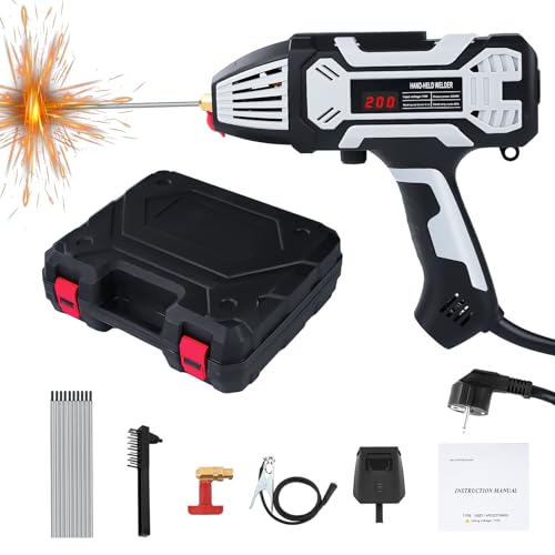 Risegun Handheld Elektroden Schweißgerät – Handschweißgerät Lichtbogenschweißgeräte 220V/3000W Tragbarer Kompakt-Schweißer für KFZ-Reparatur, ARC-Funktion & Überhitzungsschutz