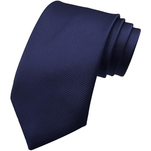 AHLPO Elegante Krawatte für Herren 8 cm, Herren Krawatten, Klassische Schlips Herren für Hochzeit, Büro, Party und Festliche Veranstaltungen - Einfarbig in Verschiedenen Farben Tie Blau
