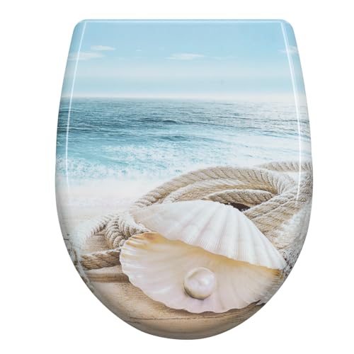 WOLTU Toilettendeckel mit Absenkautomatik Klodeckel WC Sitz Softclose Klobrille mit Quick Release Funktion Duroplast Oval einfache Montage