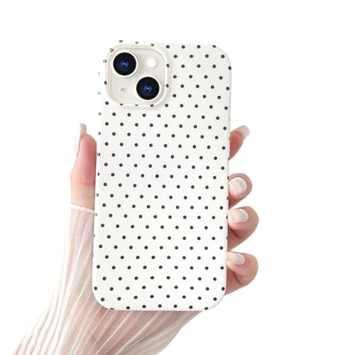 SmoBea Für iPhone 14 Hülle, Polka Dot Pattern Handyhülle, Schön und Stilvoll, Weiche und Schlanke TPU-Schutzhülle, Stoßfest, Für Frauen und Mädchen,Weiß