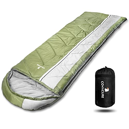 COVACURE Schlafsack Camping – Ultraleichter Sommerschlafsack und Deckenschlafsack, 3 Jahreszeiten Sleeping Bag für Kinder und Erwachsene, kleines Packmaß, 220 x 80 cm