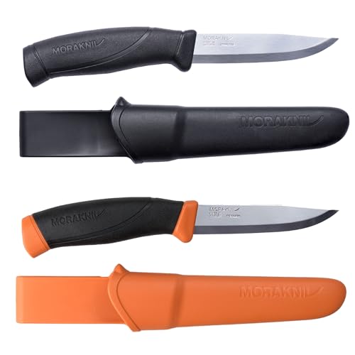 Morakniv Outdoor Messer mit Scheide - Mora Companion S - 2-Pack - Jagdmesser Feststehende Klinge aus Edelstahl - 2,5 mm - Hergestellt in Schweden - Survival Messer für Camping & Jagd