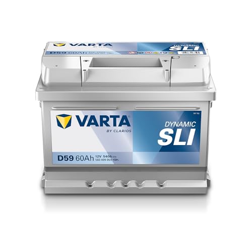 VARTA Automotive DYNAMIC SLI (D59) 12V 60Ah 540A - Nassbatterie KFZ mit Standardausstattung & ohne Start-Stopp System - Starterbatterie für einfachen Energiebedarf - Bleisäurebatterie wartungsfrei