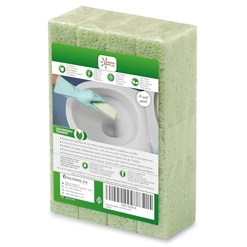 Cleaning Block WC - Toilette reiniger - Urinsteinentferner Set – 4er Pack Anti-Kalk Stäbe für WC, Waschbecken und Dusche – Effektive Entfernung von Kalk, Urinstein und Schmutz