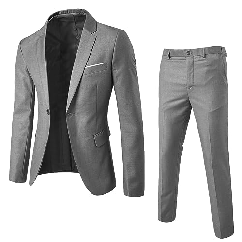 Generisch Anzug Herren 2-teilig Sakko Hose Set Herrenanzug Slim Fit Herren Stretch Anzüge Hochzeit Regular Modern Jacket für Business Sportliche Suits Outfit Komplett Männer Anzug Set