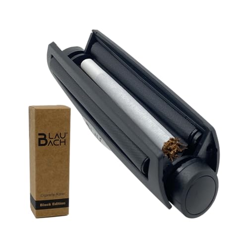 BLAUBACH® Zigarettenroller, Zigaretten Drehmaschine, Tabakroller 78 mm – BLAUBACH Black Edition (schwarz)