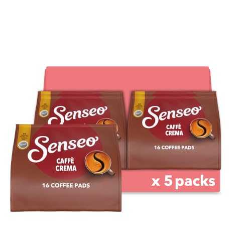 Senseo Pads Caffè Crema, 5 x 16 Getränke, 80 Kaffeepads (Verpackungsdesign kann abweichen)