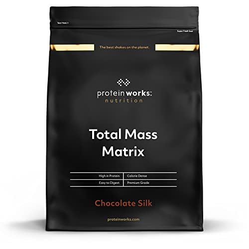 Protein Works - Total Mass Matrix | 475 Kalorien pro Portion | Weight Gainer | Shakes Zum Zunehmen | 16 Servings | Chocolate Silk | 2kg
