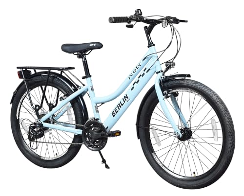 BERLIN BIKE Scoly Premium Mountainbike 24 Zoll ideal für den Schulweg für Mädchen und Jungen