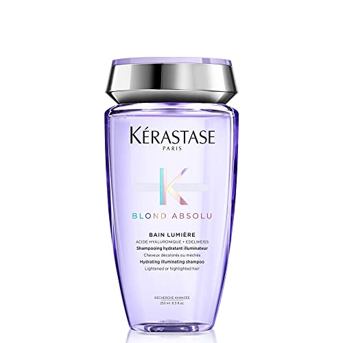 Kérastase | Shampoo für blondes Haar für mehr Glanz, Haarbad mit feuchtigkeitsspendender Hyaluronsäure, Bain Lumière, Blond Absolu, 250 ml