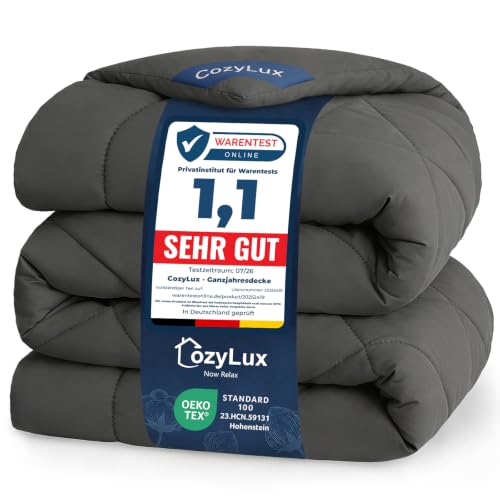 CozyLux Bettdecke 135x200 cm Grau für 4 Jahreszeiten