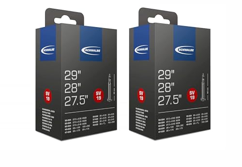 Schwalbe Unisex-Adult SV19 Fahrradschläuche, Schwarz, 29'', 28'' 27.5'' x 2er pack