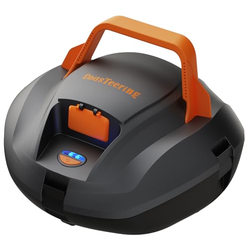 (2026 New) CoasTeering Planet Poolroboter Akku, 120 Min. Laufzeit, Auto-Parking, 2,5 Std. Schnellladung, Dual-Motor Poolsauger für Pools bis 80 m², für Aufstellpools & Schwimmbecken mit ebenem Boden