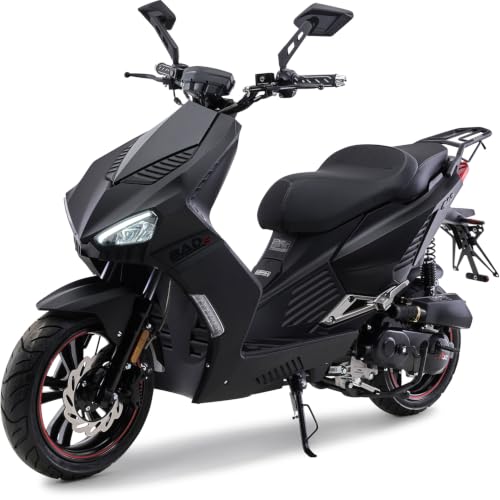Burnout Motorroller BAD s Matt-Schwarz 50 ccm 45 km/h Euro 5 EFI LED