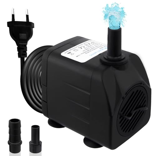 Awroutdoor Wasserpumpe Tauchpumpe, Ultraleise Teichpumpen, Aquariumpump für Teich Brunnen Aquarium Garten, Aquarium Pumpe Springbrunnen für Außen für Brunnen, Hydroponik-Systeme (10W)