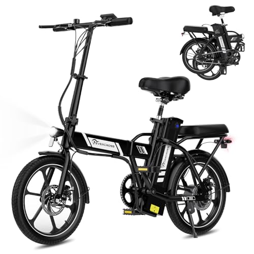 EVERCROSS EK5 Elektrofahrrad, 250W E Bike für Erwachsene, 36V Faltbares Elektrofahrräder Mountainbike, bis zu 25KM/H, Reichweite 35-60km, 16'' Reifen Elektrisches City Bike mit Verstellbarem Sitz
