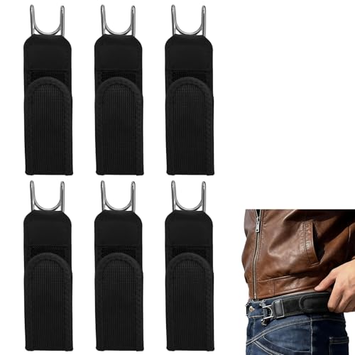 DRADERCH 6 Stück Gürtel Ohne Schnalle Für Herren Damen, Buckleless Belt Hook, Schnallenloser Gürtel, Unsichtbarer Elastischer Gürtel Mit Metallhaken Und Klettverschluss für Jeans und Outdoor-Arbeit