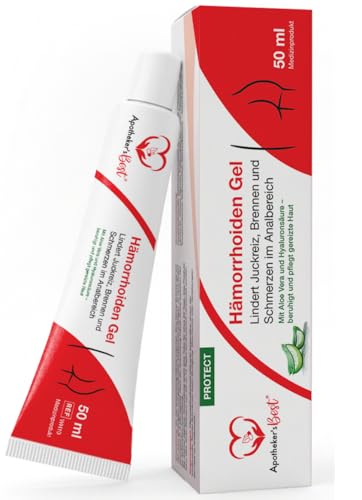 Apotheker’s Best® Hämorrhoiden Gel 50 ml mit Aloe Vera und Hyaluronsäure, Gel gegen Juckreiz, Reizungen, Brennen & Wundsein Medizinprodukt Hämorrhoiden Salbe