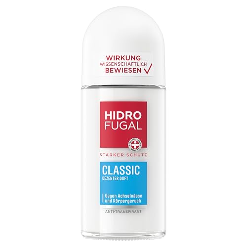 Hidrofugal Classic Roll-on (50 ml), starker Anti-Transpirant Schutz mit dezentem Duft, Deo für zuverlässigen Schutz ohne Ethylalkohol