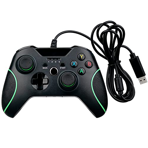 OSTENT Wired USB Controller Joystick Gamepad für Microsoft Xbox One/Xbox One S/Windows PC Laptop Farbe Schwarz