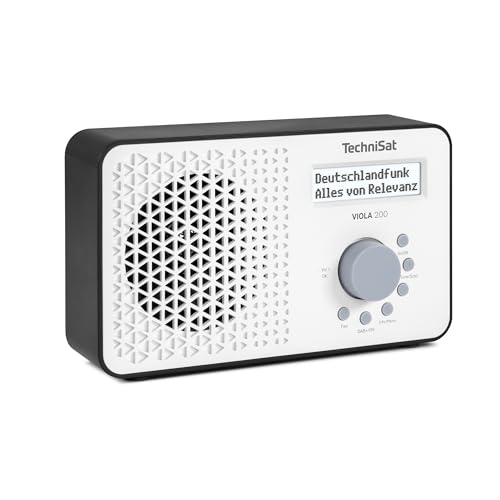 TechniSat VIOLA 200 – Tragbares DAB+/UKW-Radio (LCD, RDS, PLL) Weiß/Schwarz