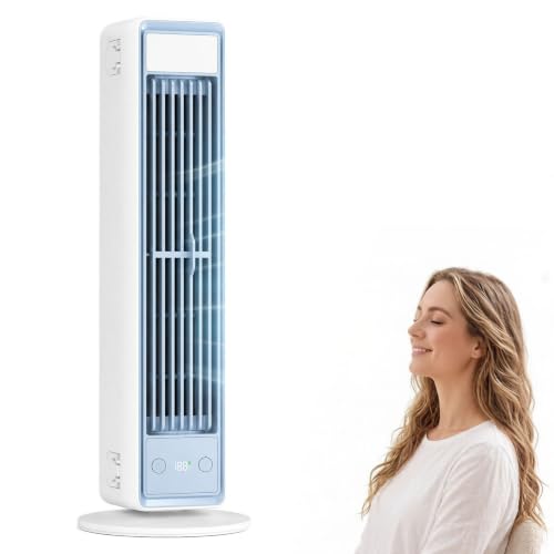 Mobiler Luftkühler Extrem Leise, Tragbare Klimaanlage für Schlafzimmer, Ventilator ohne Flügel mit Nachtmodus, 3 Stufen, Kompaktes Klimagerät für Erholsamen Schlaf