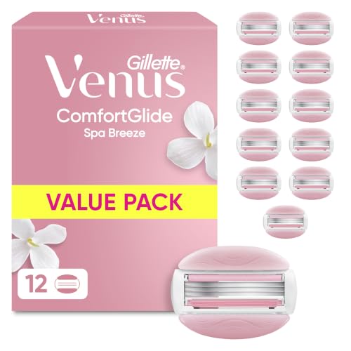 Gillette Venus Comfortglide Spa Breeze, 12 Original Rasierklingen, Rosa
