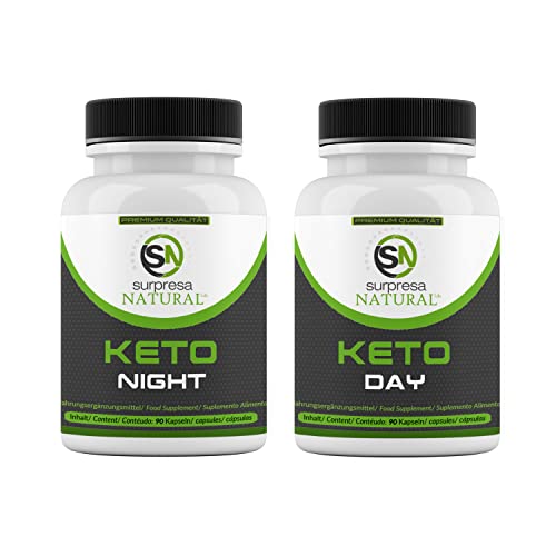 Keto Day & Night Stoffwechsel 180 Kapsel Sparpaket, Magnesium, Vitamin B6, Grünteeextrakt, L-Carnitin & L-Tyrosin, 1 Monat Vorrat