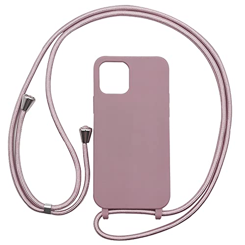 PuYu Zhe Kompatibe mit iPhone 6Plus/7Plus/8Plus Hülle,Verstellbarer Handykette Hülle Silikon Seil Necklace Handyhülle mit Kordel Tasche TPU Bumper Schutzhülle-Sandpulver