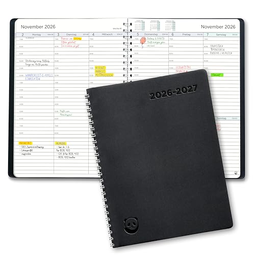 Terminplaner 2026 2027 von Smart Panda - Lehrerkalender & Schulplaner, Wochenplaner mit 30 Minuten Taktung – Akademischer Kalender Juli 2026 bis August 2027 - Softcover A5, auf Deutsch